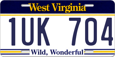 WV license plate 1UK704