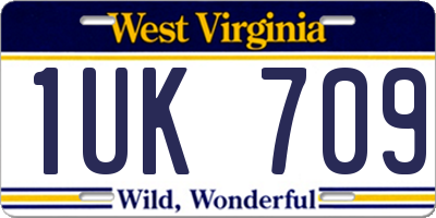 WV license plate 1UK709