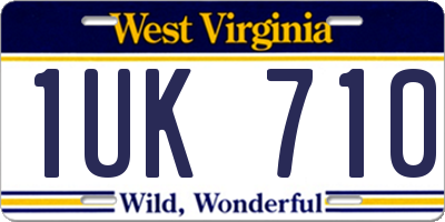 WV license plate 1UK710