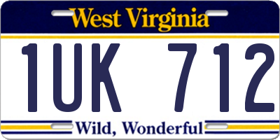WV license plate 1UK712
