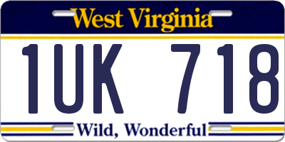 WV license plate 1UK718