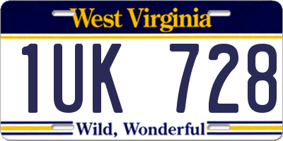 WV license plate 1UK728