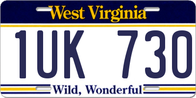 WV license plate 1UK730