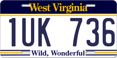 WV license plate 1UK736