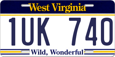 WV license plate 1UK740