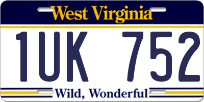 WV license plate 1UK752