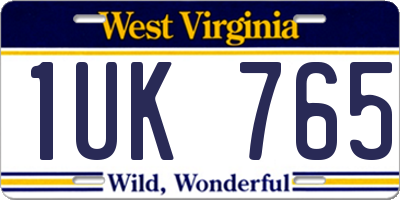 WV license plate 1UK765