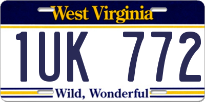 WV license plate 1UK772