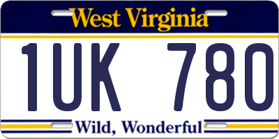 WV license plate 1UK780