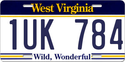 WV license plate 1UK784