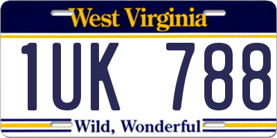 WV license plate 1UK788