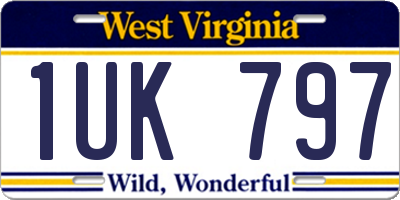 WV license plate 1UK797