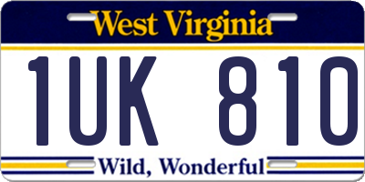 WV license plate 1UK810