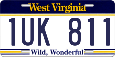 WV license plate 1UK811