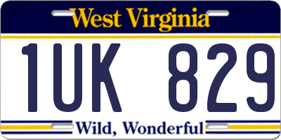 WV license plate 1UK829
