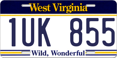 WV license plate 1UK855
