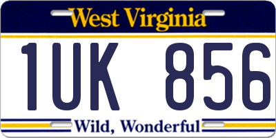 WV license plate 1UK856