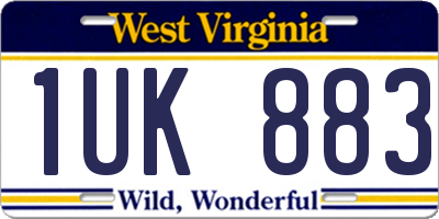 WV license plate 1UK883