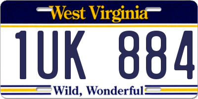 WV license plate 1UK884