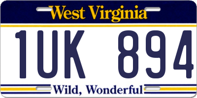 WV license plate 1UK894