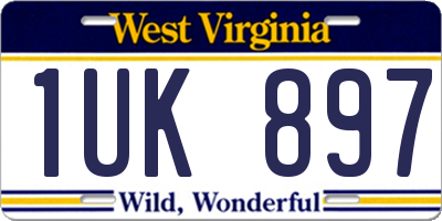 WV license plate 1UK897