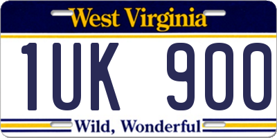 WV license plate 1UK900