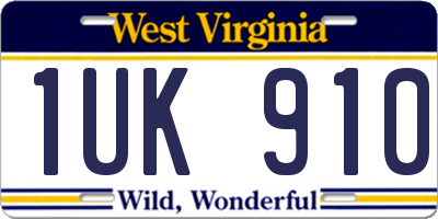 WV license plate 1UK910