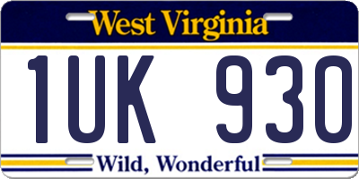 WV license plate 1UK930