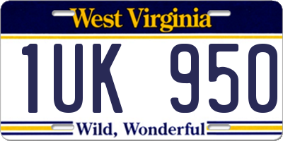 WV license plate 1UK950