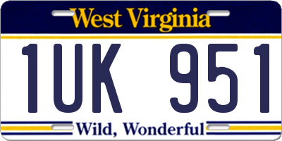 WV license plate 1UK951