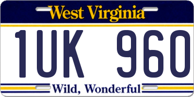 WV license plate 1UK960