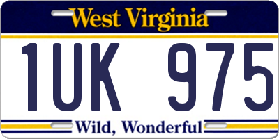 WV license plate 1UK975