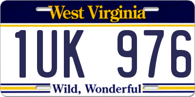 WV license plate 1UK976