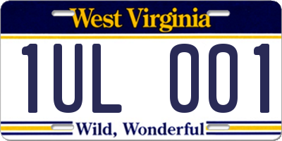 WV license plate 1UL001