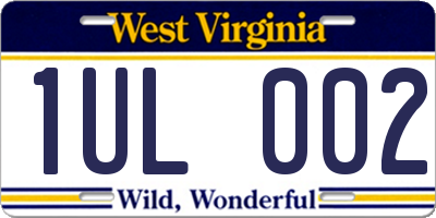 WV license plate 1UL002
