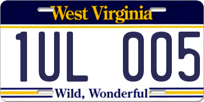 WV license plate 1UL005
