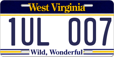 WV license plate 1UL007