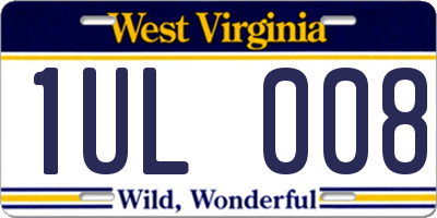 WV license plate 1UL008