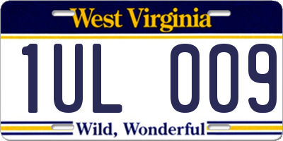 WV license plate 1UL009