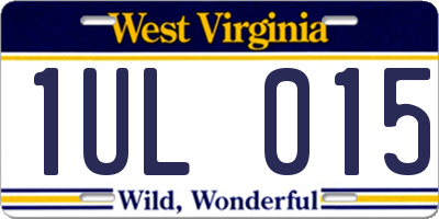 WV license plate 1UL015
