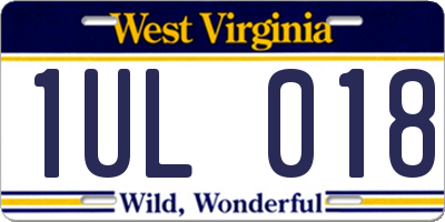 WV license plate 1UL018