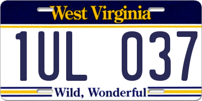 WV license plate 1UL037