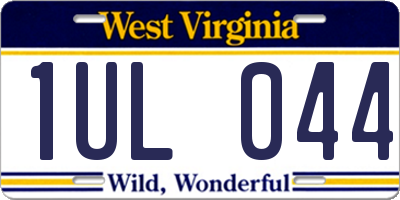 WV license plate 1UL044