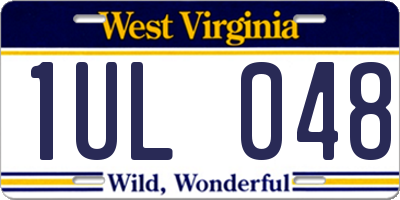 WV license plate 1UL048