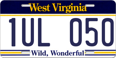 WV license plate 1UL050
