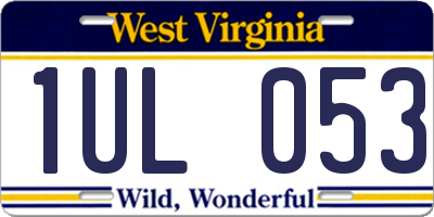WV license plate 1UL053