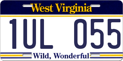 WV license plate 1UL055