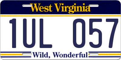 WV license plate 1UL057