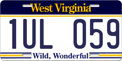 WV license plate 1UL059