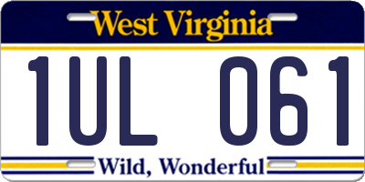 WV license plate 1UL061